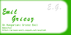 emil griesz business card